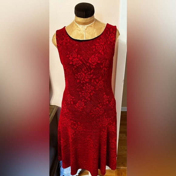 Tradition Red Imbeded Roses Dress - Picture 1 of 4